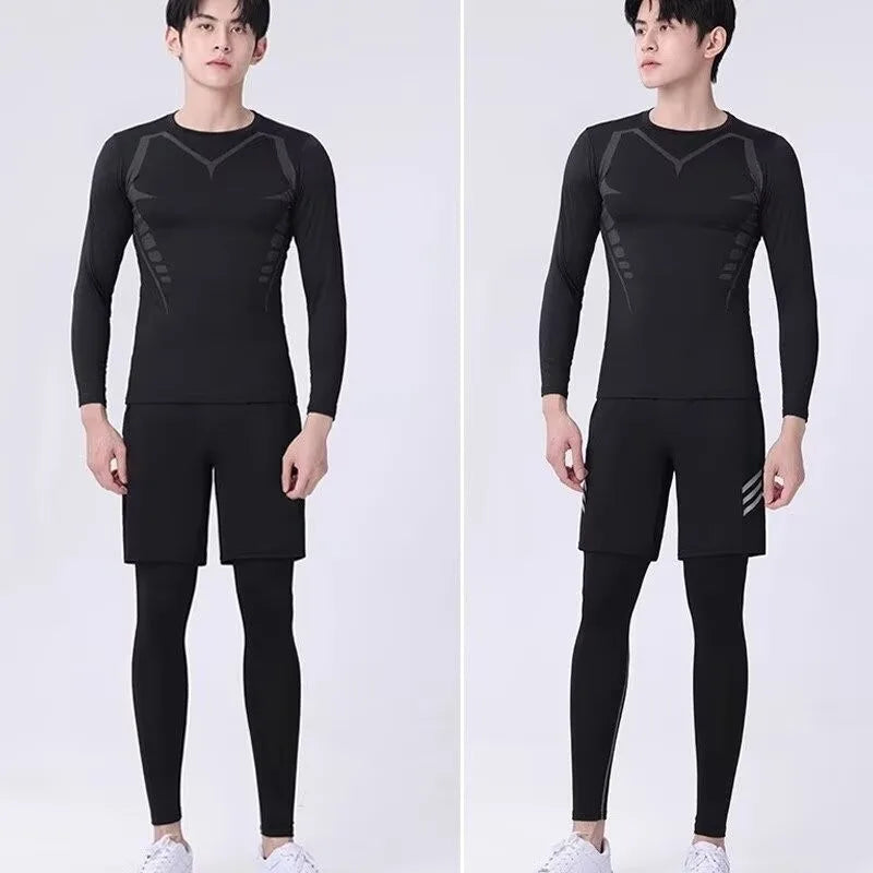 Men's T-shirt Men Running Sport T Shirt Men Compression Fitness Tops Tee Quick DryTight Training Gym Sport Running Shirts Jersey
