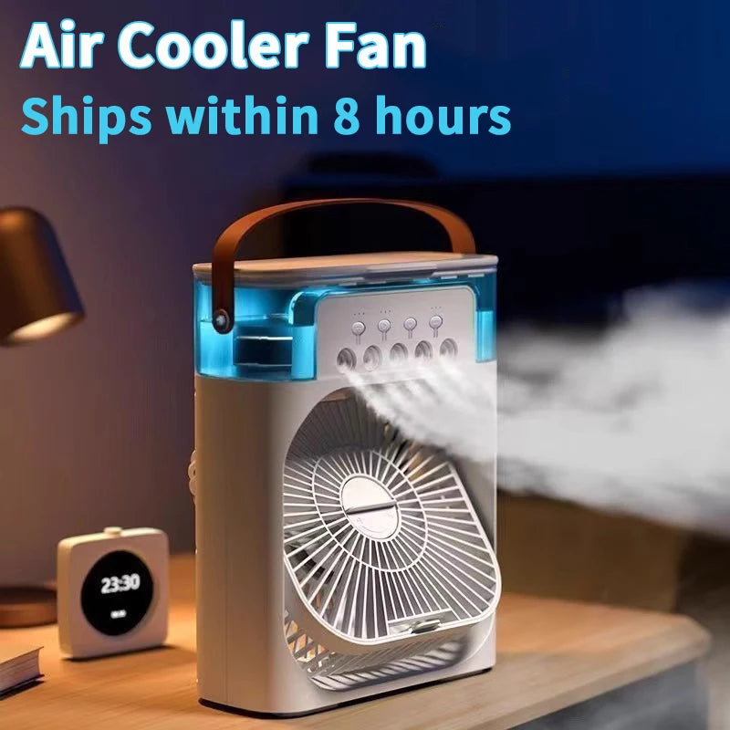 3-in-1 Portable Mini Air Cooler – Fan, Humidifier & LED Night Light