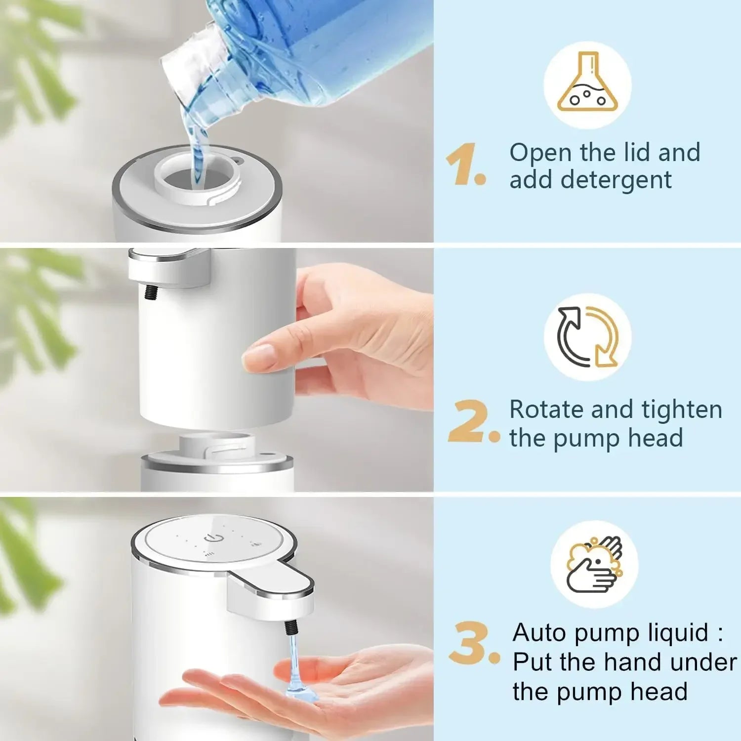 Touchless Automatic Soap Dispenser – USB Rechargeable, Foam & Liquid, Infrared Sensor