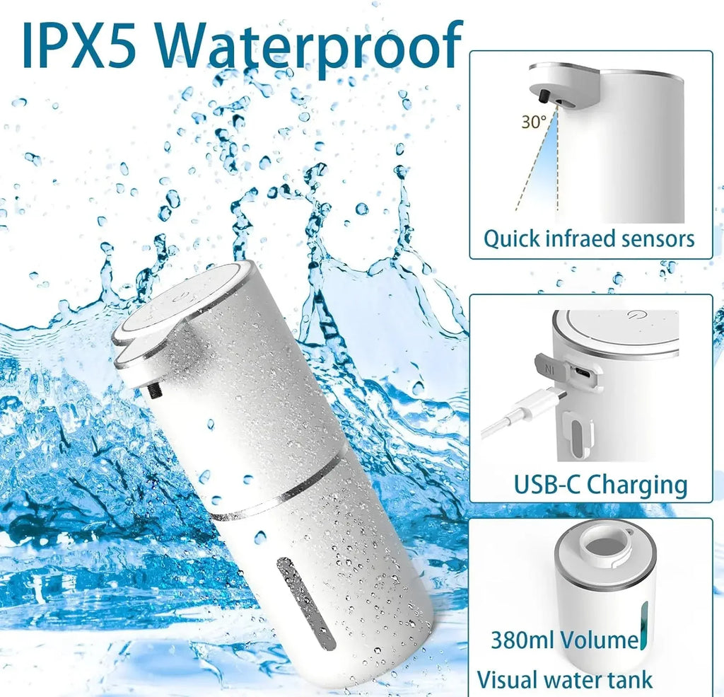 Touchless Automatic Soap Dispenser – USB Rechargeable, Foam & Liquid, Infrared Sensor